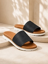 abordables Sandales Confort-Sandales noires confortables pour femmes avec soutien de la voûte plantaire - sandales légères et confortables toute la journée, à bout ouvert et semelle antidérapante, idéales pour la marche et les