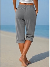  Women's Jeans Denim Capri Pants Burmuda Shorts Fashion Calf-Length High Waist Plain Classic Comfort Stretchy Casual Daily Vacation Black Grey Summer Spring