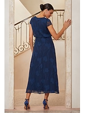 economico Rifinitura-Per donna Linea ad A Abito da Cocktail Abito da invitata a nozze Lunghezza alla caviglia Girocollo Manica a Cappuccio Manica illusione Vita a camicetta Elegante Casual Quotidiano Semi-Formale con