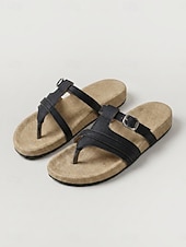 economico Infradito scivolosi-Sandali infradito neri da donna – sandali comodi con plantare snodato, supporto per l'arco plantare e fibbia regolabile, ideali per piedi gonfi, passeggiate, viaggi e per l'uso quotidiano.