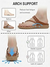 economico Sandali Comodi-Infradito da donna marrone scuro con cinturino intrecciato, comode e imbottite, con suola leggera e flessibile, ideali per vacanze al mare, viaggi in resort, passeggiate quotidiane e abbigliamento
