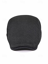 cheap Men's Hats-Men's Breathable Mesh Flat Cap Hat, Adjustable Polyester Summer Hat, Lightweight Casual Classic Travel Headwear, Multi-Color Summer Outdoor Sun Protection Cap