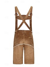 cheap Lederhosen Set-Oktoberfest Bundhosen Shorts Lederhosen Knee Length Embroidered German Alpine Heritage Wiesn Men's Carnival Beer Festival Traditional Style Cloth