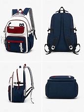Недорогие Kids &amp; Teen Backpacks-Tween Girls Colorblock Cat Backpack, Cute Japanese Style School Bookbag for Middle School Students with Large Capacity and Multi-Pocket Storage