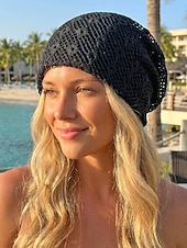 preiswerte Hüte für Damen-Gehäkelter Sommerhut für Damen, aus luftigem Polyester, faltbarer Sonnenhut im Boho-Stil, ideal für Strandurlaub und Freizeit, mehrfarbig und leicht. &amp;atmungsaktiv