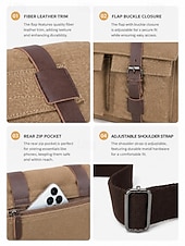 cheap Men's Bags-Men's Vintage Canvas Messenger Bag, Multi-Color Large Capacity Crossbody Shoulder Bag with Multiple Pockets for Work, Travel, Daily Commute