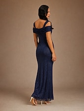  Pentru femei Rochie Maxi Rochie teacă Elegant Culoare solidă Manșon scurt Cu Bretele Bleumarin