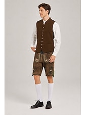 billige Trachten vest-Oktoberfest Trachten-vest Tradisjonell bayersk vest Broderi Høy krage Kinesisk Krave Tysk Alpint Arv Enger Herre Karneval Ølfestivalen Tradisjonell stil klut