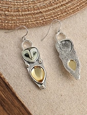 voordelige Damesoorbellen-Vintage uilenoorbellen voor dames, zilverkleurige legering dierensieraden, boho natuurgeïnspireerde hangende oorbellen voor volwassen vrouwen, zomerse casual kleding, tuinfeest, reiscadeau