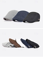 cheap Men's Hats-Men's Breathable Mesh Flat Cap Hat, Adjustable Polyester Summer Hat, Lightweight Casual Classic Travel Headwear, Multi-Color Summer Outdoor Sun Protection Cap