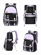 cheap Kids &amp; Teen Backpacks-Student School Backpack,Waterproof Polyester Bookbag,Large Capacity,Multi-Compartment Cute Schoolbag for Girls,Reflective Travel Bag with Luggage Strap,Multi Colors