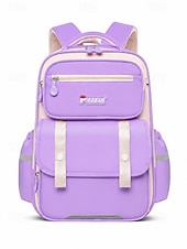 cheap Kids &amp; Teen Backpacks-Kids School Backpack, Waterproof Polyester Large Capacity Bookbag with Multiple Compartments, Adjustable Straps, Breathable Back Panel, Reflective Safety, Green Beige for Boys and Girls Back to School