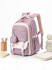 お買い得  子供とティーンのバックパック-ティーンの女の子向け大容量スクールバックパック、かわいい小銭入れ付き、防水ナイロン製マルチポケットブックバッグ、中学生・高校生・大学生の毎日の旅行に最適
