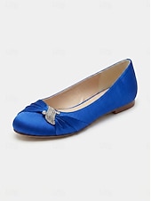 economico Madre della Sposa/Sposo-scarpe da sposa con tacco basso per la madre della sposa – eleganti scarpe da sera in raso color champagne per matrimoni formali