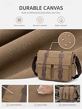 cheap Men's Bags-Men's Vintage Canvas Messenger Bag, Multi-Color Large Capacity Crossbody Shoulder Bag with Multiple Pockets for Work, Travel, Daily Commute