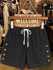 abordables jeans-Mujer Vaqueros Chinos Pantalón corto Pantalones cortos Burmuda Moda Medio corto Alta cintura Clásico Comodidad Elástico Vacaciones Formal Azul Piscina Negro Verde Trébol Caqui Verano Primavera Ajuste
