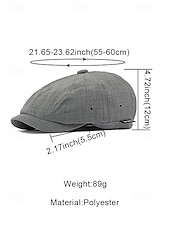 abordables Sombreros de hombre-Gorra ligera de verano para hombre, gorra de estilo newsboy de poliéster y algodón transpirable con ajuste elástico, gorra plana clásica para conducir, ideal para golf, viajes y actividades al aire