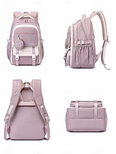 お買い得  子供とティーンのバックパック-ティーンの女の子向け大容量スクールバックパック、かわいい小銭入れ付き、防水ナイロン製マルチポケットブックバッグ、中学生・高校生・大学生の毎日の旅行に最適