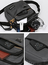tanie Torby męskie-Męska torba listonoszka typu crossbody, lekka, poliestrowa torba na ramię, wielokieszeniowa, torba podróżna na co dzień, do pracy, na zakupy, na wakacje, do pracy na świeżym powietrzu, na co dzień, w