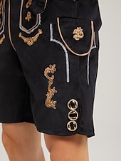 cheap Lederhosen Set-Oktoberfest Lederhosen Set Shirt Tyrolean Hat Knee Length Embroidered German Alpine Heritage Wiesn Men's Carnival Party Beer Festival Traditional Style Cloth