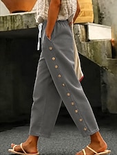 cheap Straight-Leg Pants-Women's Jeans denim Chinos Casual Pants Fashion Full Length High Waist Comfort Inelastic Vacation Formal Blue Black Green Khaki Summer Spring Regular Fit