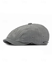 abordables Sombreros de hombre-Gorra ligera de verano para hombre, gorra de estilo newsboy de poliéster y algodón transpirable con ajuste elástico, gorra plana clásica para conducir, ideal para golf, viajes y actividades al aire