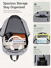 baratos Mochilas de Faculdade-Mochila escolar masculina impermeável, bolsa para laptop de grande capacidade com vários compartimentos, mochila resistente de poliéster com faixa refletora, mochila de viagem multicolorida para