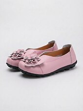 cheap Women's Flats-Women's Yellow Floral Ballet Flats – Soft Slip-On Comfort Shoes with 3D Flower Detail and Flexible Non-Slip Sole  for Walking, Travel, Shopping and Everyday Wear