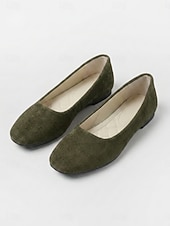 abordables Sandalias planas de mujer-Women's Red Classic Ballet Flats – Soft Faux Suede Slip-On Shoes with Cushioned Insole, Lightweight Flexible Sole and All-Day Comfort for Office, Work, Travel and Casual Wear
