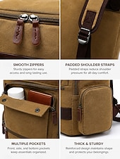 billiga Utomhusryggsäckar-Männens Vintage Canvas Laptopryggsäck Stor Kapacitet Multi Pocket Reseryggsäck för Arbete Högskola Vandringshelger