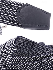 cheap Men's Belts-Men's Elastic Braided Stretch Belt, Woven Polyester Golf Belt, Big &amp; Tall Casual Waist Belt with Flexible Fit, Summer Business Casual Travel Belt, Multiple Colors Extended Sizes