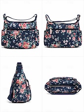 preiswerte Umhängetaschen-Umhängetasche für Damen mit Blumendruck – leichte, wasserabweisende Schultertasche mit mehreren Taschen für den täglichen Gebrauch