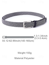 cheap Men's Belts-Men's Elastic Braided Stretch Belt, Woven Polyester Golf Belt, Big &amp; Tall Casual Waist Belt with Flexible Fit, Summer Business Casual Travel Belt, Multiple Colors Extended Sizes