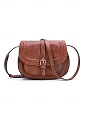 preiswerte Umhängetaschen-Retro-Umhängetasche aus braunem Kunstleder für Damen im Boho-Vintage-Stil mit verstellbarem Riemen – ideal für Freizeit, Reisen und Sommer.