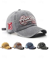 cheap Men's Hats-Men's Washed Cotton Baseball Cap, Adjustable Summer Hat, Lightweight Casual Travel Outdoor Hat, Vintage Urban Style, Multi-Color Cotton Cap for Summer Wear