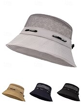 voordelige Herenhoeden-Ademende mesh bucket hat voor heren, lichtgewicht zomerzonnehoed van polyester met verstelbare pasvorm, pet voor buitenactiviteiten zoals vissen, wandelen en reizen, boonie hat met UV-bescherming,