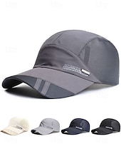billiga Herrhattar-herr snabbtorkande nätkeps andningsbar polyester justerbar sommarhatt lätt utomhus golf fiske vandring resor sportkeps flera färger