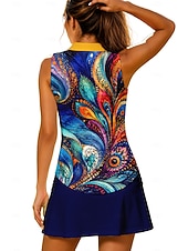 abordables Chemise pour femmes-Femmes Abstrait Hauts T-shirt de sport T-shirt POLO Chemise de tennis Sans manches Fermeture éclair Floral UPF50+ Résistant aux UV Haute élasticité Évacuation de l'Humidité Respirant Volley-ball