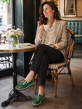 billiga Lätta damskor-mörkgröna damloafers i lackkonstläder - eleganta horsebit slip-on-skor med låg sula för daglig kontorspendling, professionella arbetskläder