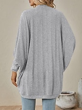  Per donna Giacca Casual Caldo Apertura anteriore Elegante Semplice Casuale Regolare Senza colletto Vestibilità comoda Manica Lunga Capispalla Blu Nero Rosa Autunno Inverno