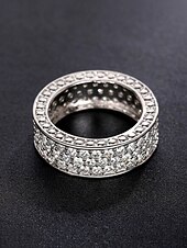 voordelige Heren sieraden-Luxe herenring van legering met strass-steentjes en diamantlook, brede, opvallende modering in verschillende maten voor feesten, bruiloften, banketten, avondjes uit en formele avondkleding.
