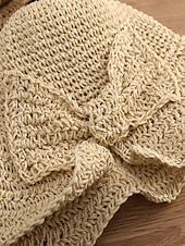 abordables Sombreros de mujer-Sombrero de paja plegable estilo boho para mujer con lazo, sombrero de verano tejido y plegable en varios colores para vacaciones en la playa, viajes, fiestas en el jardín, brunch, resort. &amp;uso diario