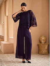  Dame Blondeskjorte Bluse Dressy topper Chiffongoverdeler Asymetrisk kant Helfarge Blomstret Elegant Stilfull Halvlange ermer Sommerfuglermer Båthals Vanlige topper Daglig Arbeid Bryllupsgjest