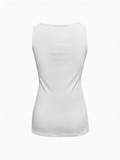  Dames Kant splitsende top Hemdje Tanktop Textuur Kant Lapwerk Vakantie Mouwloos Casual Wit Geel Blozend Roze Hemelsblauw Zomer
