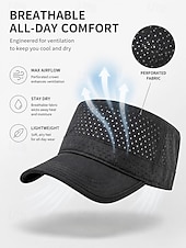 baratos Chapéus Masculinos-Boné militar masculino respirável de secagem rápida, leve, em poliéster perfurado, ajustável, disponível em várias cores, ideal para viagens de verão, caminhadas, pesca, golfe e camping. &amp;uso diário
