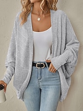  Per donna Giacca Casual Caldo Apertura anteriore Elegante Semplice Casuale Regolare Senza colletto Vestibilità comoda Manica Lunga Capispalla Blu Nero Rosa Autunno Inverno