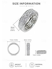 voordelige Heren sieraden-Luxe herenring van legering met strass-steentjes en diamantlook, brede, opvallende modering in verschillende maten voor feesten, bruiloften, banketten, avondjes uit en formele avondkleding.
