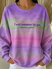  Mulheres Moletom Imprimir Gráfico Tintura Tie Dye Abstrato Quente Ativo Vintage Manga Longa Gola Redonda Decote Redondo Tops longos Casual Rua Dia a Dia Azul Roxo Claro Marron Roxo Escuro Primavera