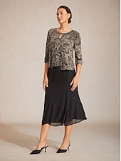 baratos Blusas Elegantes-Mulheres camisa Boho Blusa Tops elegantes Purpurina Estampado Cashemere Elegante à moda Manga 3/4 Gola Redonda Tops regulares Diário Trabalho Convidado do casamento Preto Verão Primavera Outono