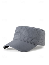 baratos Chapéus Masculinos-Boné militar masculino respirável de secagem rápida, leve, em poliéster perfurado, ajustável, disponível em várias cores, ideal para viagens de verão, caminhadas, pesca, golfe e camping. &amp;uso diário